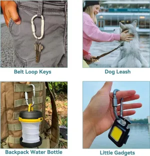 4PCS Carabiner Set for Outdoor Camping Survival Aluminum Alloy Keychain Clip Carabiner