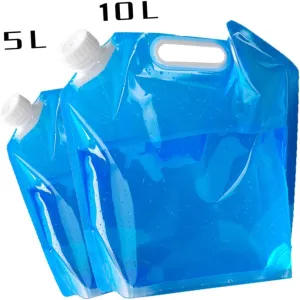 4Pcs Portable Collapsible Water Bag Durable Outdoor Drinking Container Space Saving Water Tank for Camping Hiking