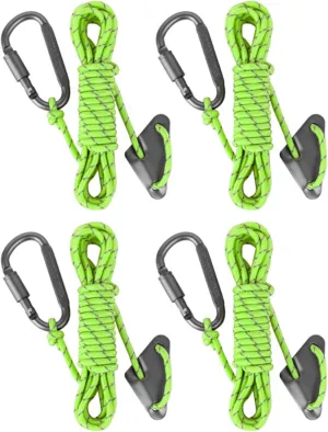 4Pcs Reflective Guyline with Tent Rope Tensioners High Strength Tent Paracords Outdoor Camping Guylines Ropes Easy to Use