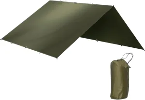 4x4m 4x3m 3x3m Tarp Tent Waterproof Camping UV Protection Outdoor Hiking Backpacking Tent Tarp Camping Tourist Beach Sun Shelter(3X4 Green)