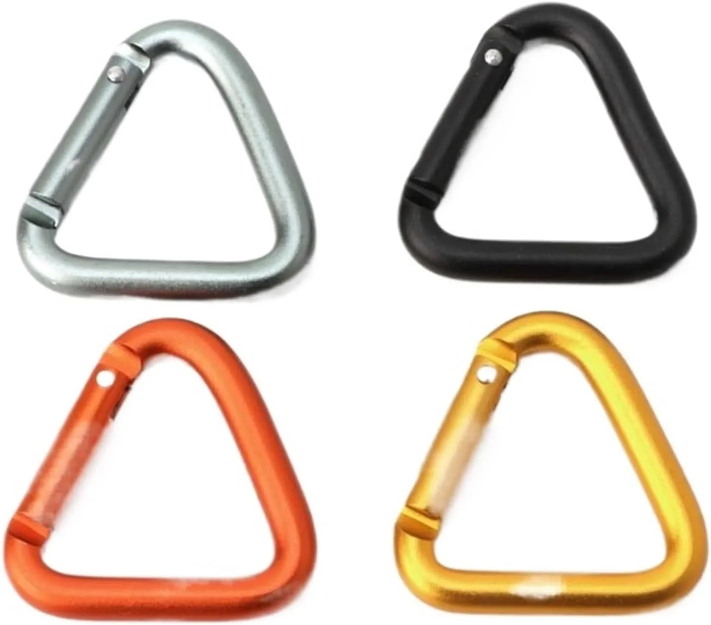5 Pcs 5.3 Cm Gold Grey Black Aluminum for Triangle Carabiner Quick Link Locking Carabiner