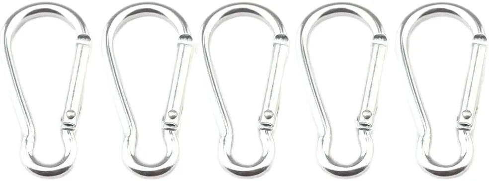 5/10pcs Aluminum Alloy Hook Spring-Loaded Kettle Hook for Camping Hiking Carabiner