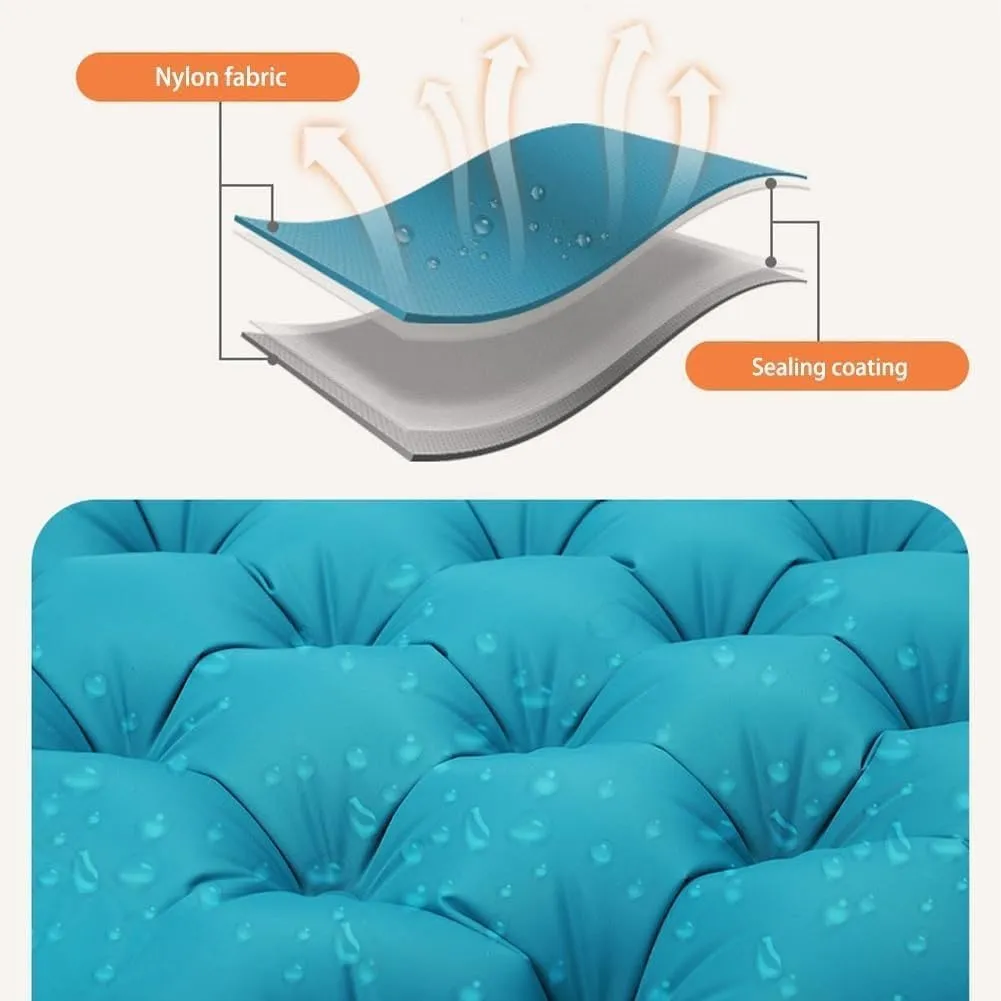 5cm Ultralight Camping Mattress, Waterproof Inflatable Sleeping Pad, Anti-Slip Portable Foldable Mattress, Foot Inflatable Mattress,Suitable for Camping, Traveling (Brown)