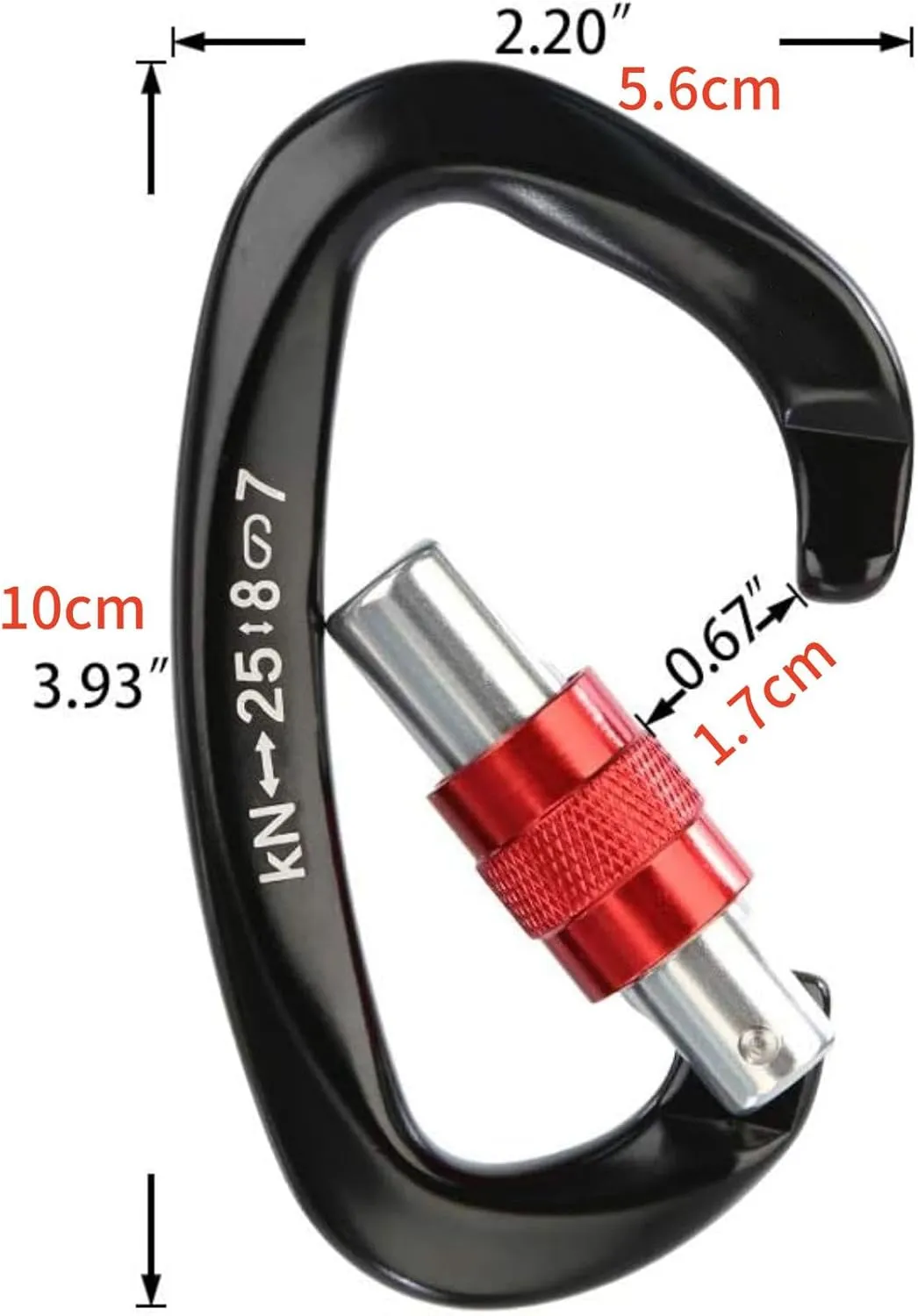 5Pcs D-Shape 25KN Auto Locking Carabiner Clip Hook Rock Safety Lock