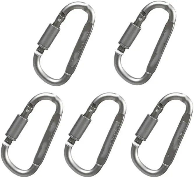 5PCS Keys Keychain Set Aluminum Alloy Camping Survival Buckle Multi Tool Key Holder Carabiner