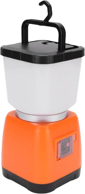 6000mAh Hand Crank Solar Camping Lantern,Rechargeable LED Tent Light,22H Running Time,USB Charger,Portable Camp Lamp for Outdoor,Emergency (Orange)