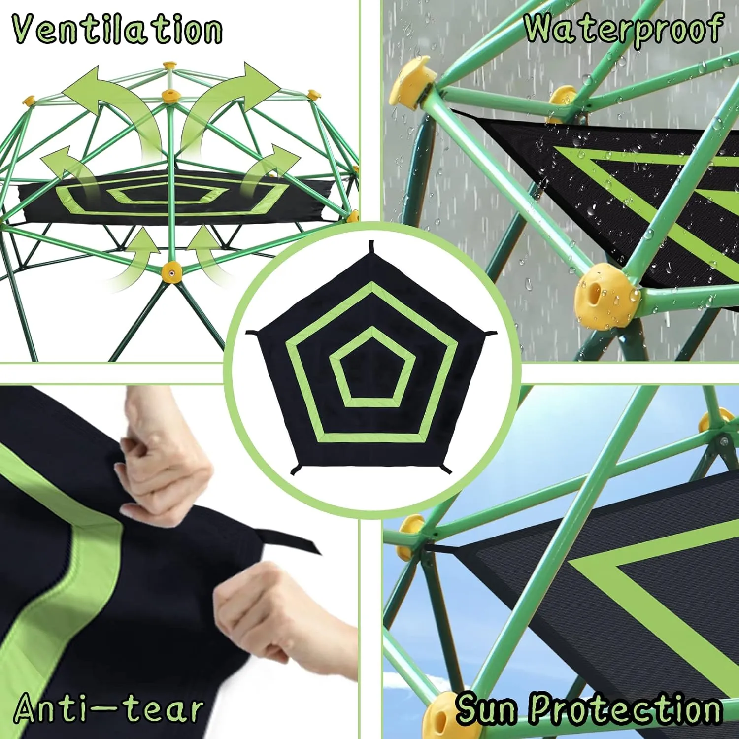 6.2-Foot Dome Climber Accessories, Waterproof Fit for 10FT Jungle Gym,Holds 350 lbs