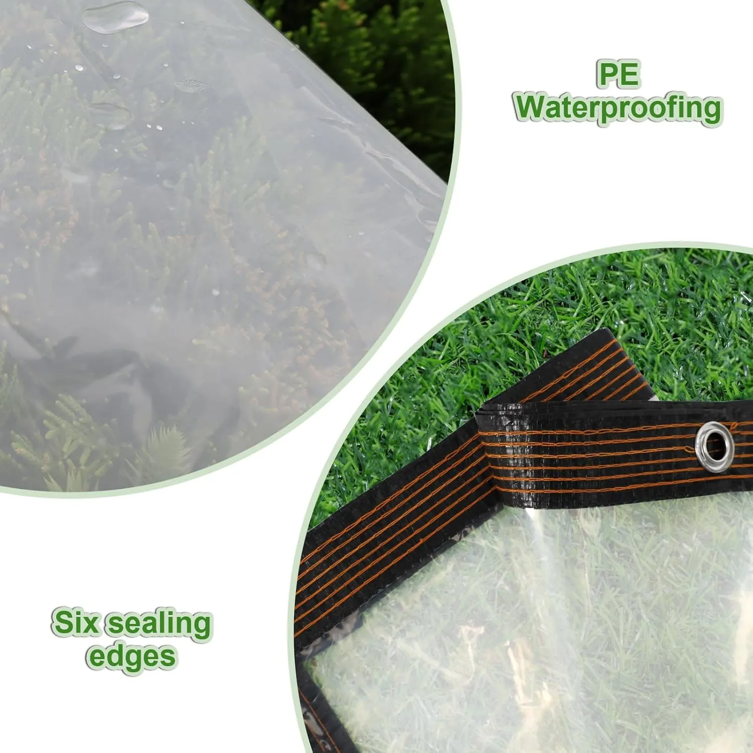 6.6x13ft Clear Waterproof Tarps Heavy Duty Transparent Tarpaulins Clear Vinyl Tarps with Grommet, Outdoor Transparent Cover for Greenhouse, Patio, Porches, Tent, Chicken Coop