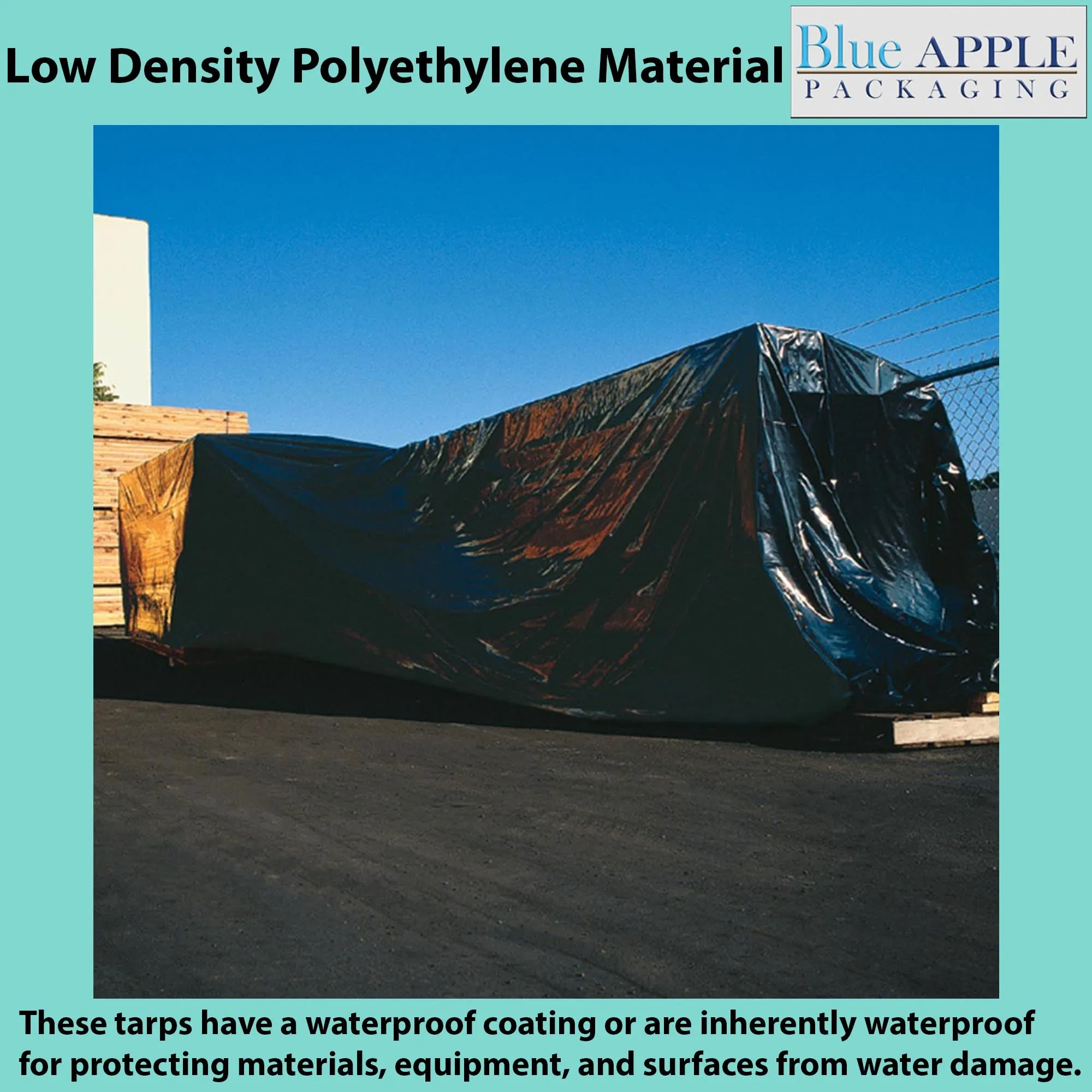 6ftX100ft Black Poly Tarp 6 Mil Low Density LDPE 1 Roll