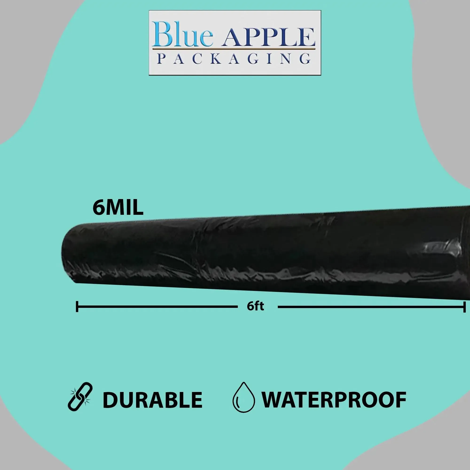 6ftX100ft Black Poly Tarp 6 Mil Low Density LDPE 1 Roll