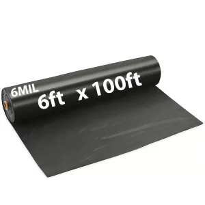 6ftX100ft Black Poly Tarp 6 Mil Low Density LDPE 1 Roll