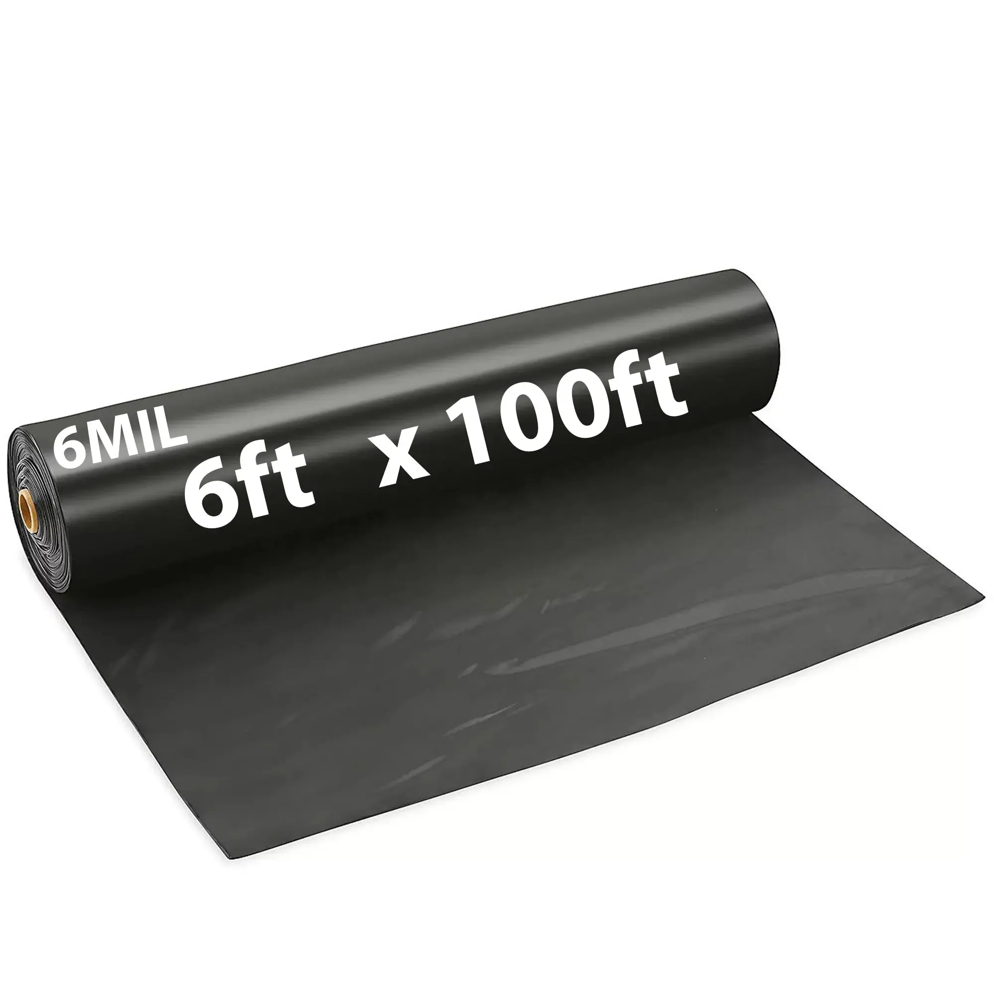 6ftX100ft Black Poly Tarp 6 Mil Low Density LDPE 1 Roll