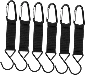 6pcs Lightweight Aluminum Carabiner Clips with Straps for Outdoor Backpacking Climbing and Trekking Versatile Hooks for Mountaineering and Camping Gear