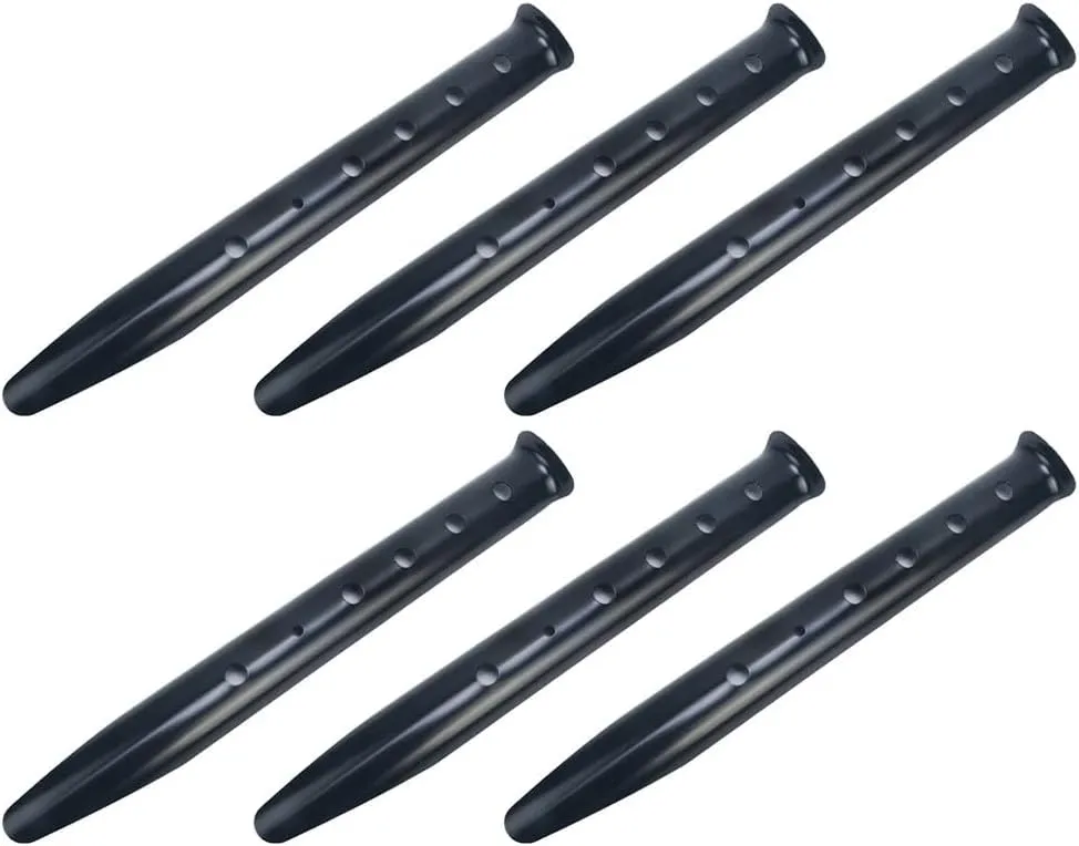 6PCS Snow Sand Tent Stakes Pegs, Aluminum Alloy U-Shaped Sand Tent Pegs Heavy Duty Ground Nails For Sand Snow Soft Soil Grass(black)