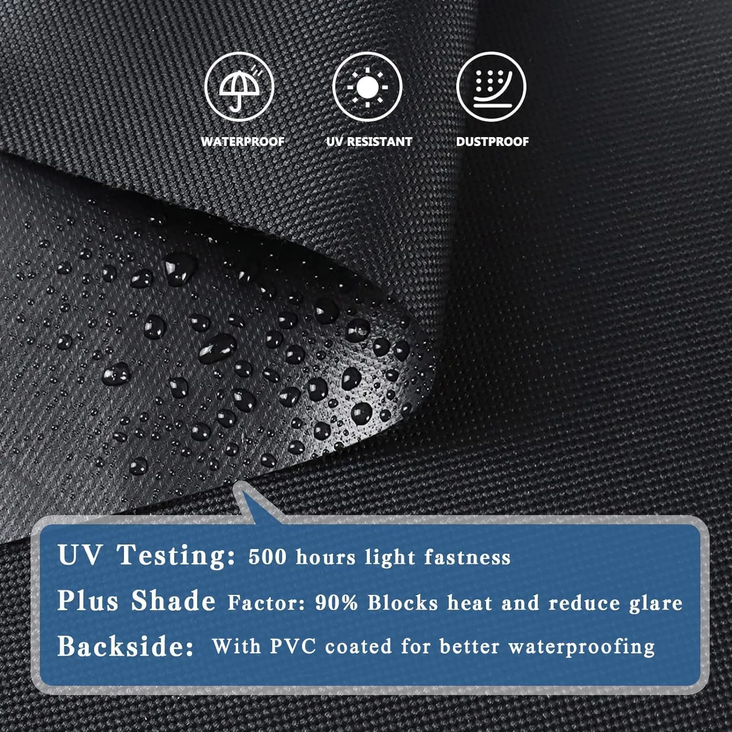 7x9.5Ft Waterproof Canvas Tarp Black，Heavy Duty Multipurpose Oxford Tarpaulin Cover for Canopy Tent, Roof, Boats, Pool, Woodpile, Robust, Rip & Tear Proof, 20mil