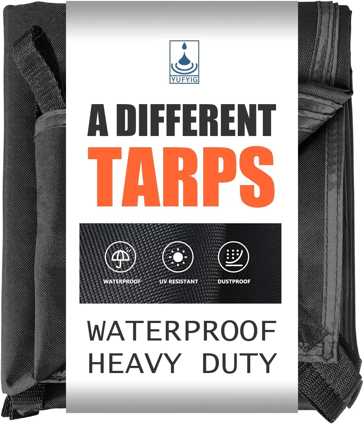 7x9.5Ft Waterproof Canvas Tarp Black，Heavy Duty Multipurpose Oxford Tarpaulin Cover for Canopy Tent, Roof, Boats, Pool, Woodpile, Robust, Rip & Tear Proof, 20mil