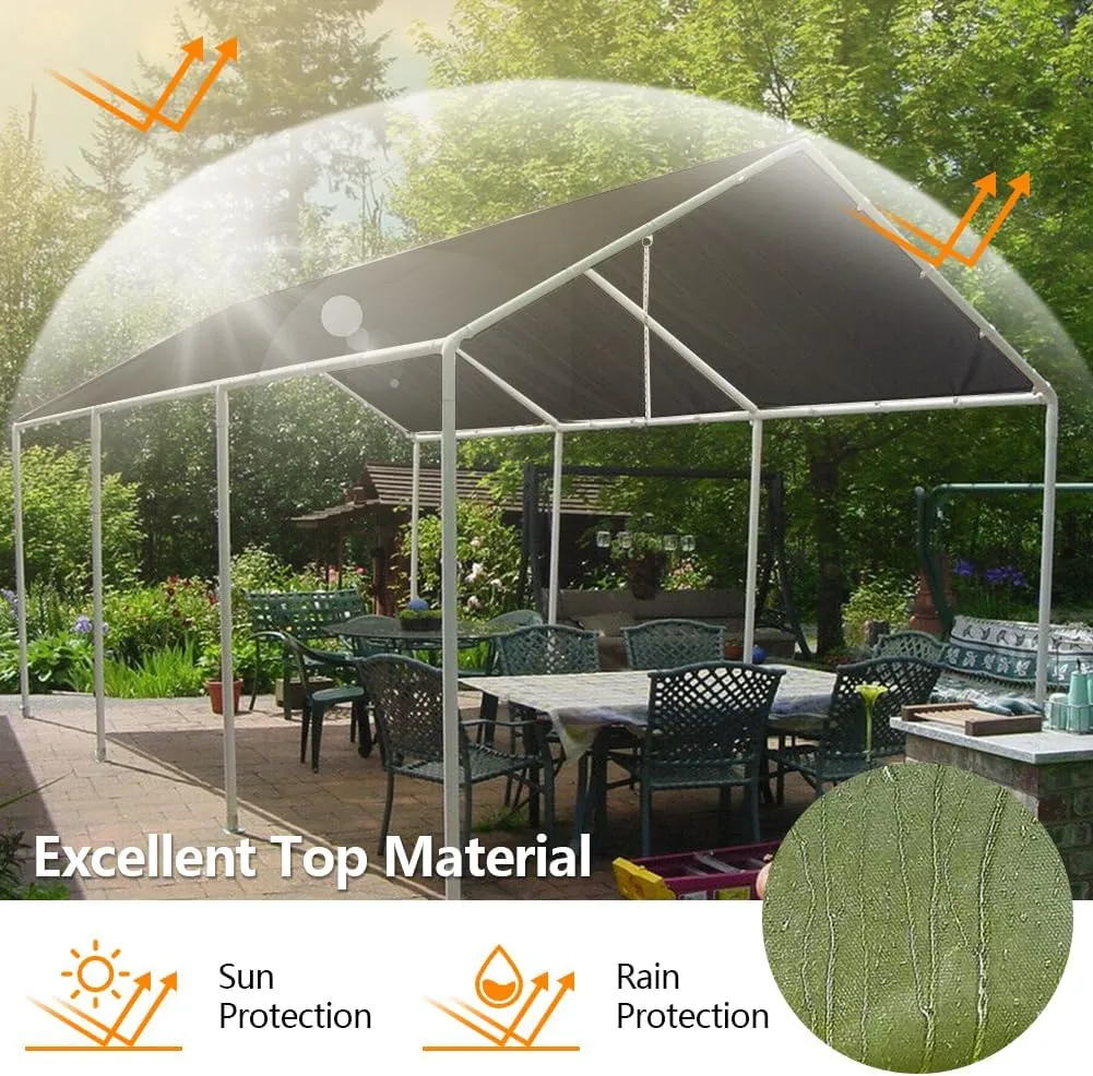8×9.8 Feet Canvas Tarp, 13 oz - Waterproof & Breathable Heavy Duty Tarp with Reinforced Edge Grommets for Camping Tents,Canopy Tents, Roofs, Patios, Camping, Trucks, Yachts