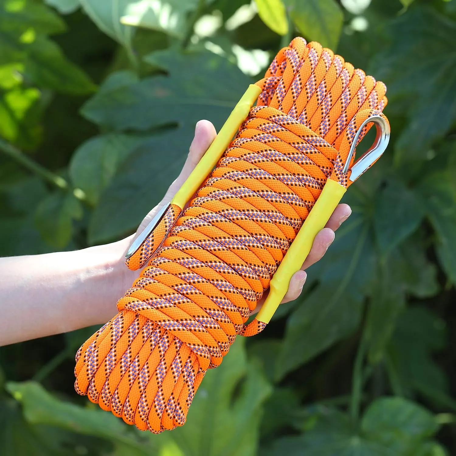 8MM Climbing Rope, 32ft/65ft/98ft/165ft/246ft High Strength Outdoor Safety Static Rock Climbing Rope, Escape Rope, Rappelling Rope, Fire Rescue Parachute Rope