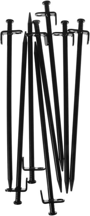8Pcs Heavy Duty Steel Tent Pegs Long Ground Stakes for Camping Beach Lawn Durable Outdoor Anchors for Secure Tent Setup and Stability