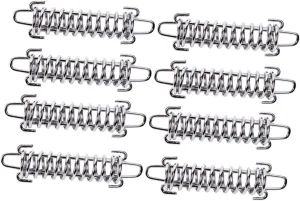 8pcs Rope Buckle Camping Tent Tarp Poles Cords Tent Spring Fastener Tent Pole Shock Cord Inflatable Tent Spikes Fixation Tent Stakes Heavy Light Weight Tent Rope Silver