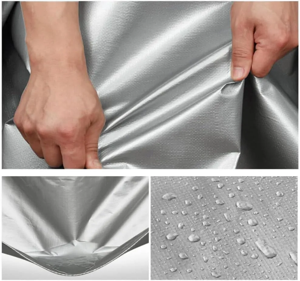 8x10 Ft Tarps Heavy Duty Poly Tarp Cover with Grommets and Tear Resistant, PVC Boat Waterproof Canopy Suitable for Roofing, Patio, Camping, Truck, Yacht, Protective Cover