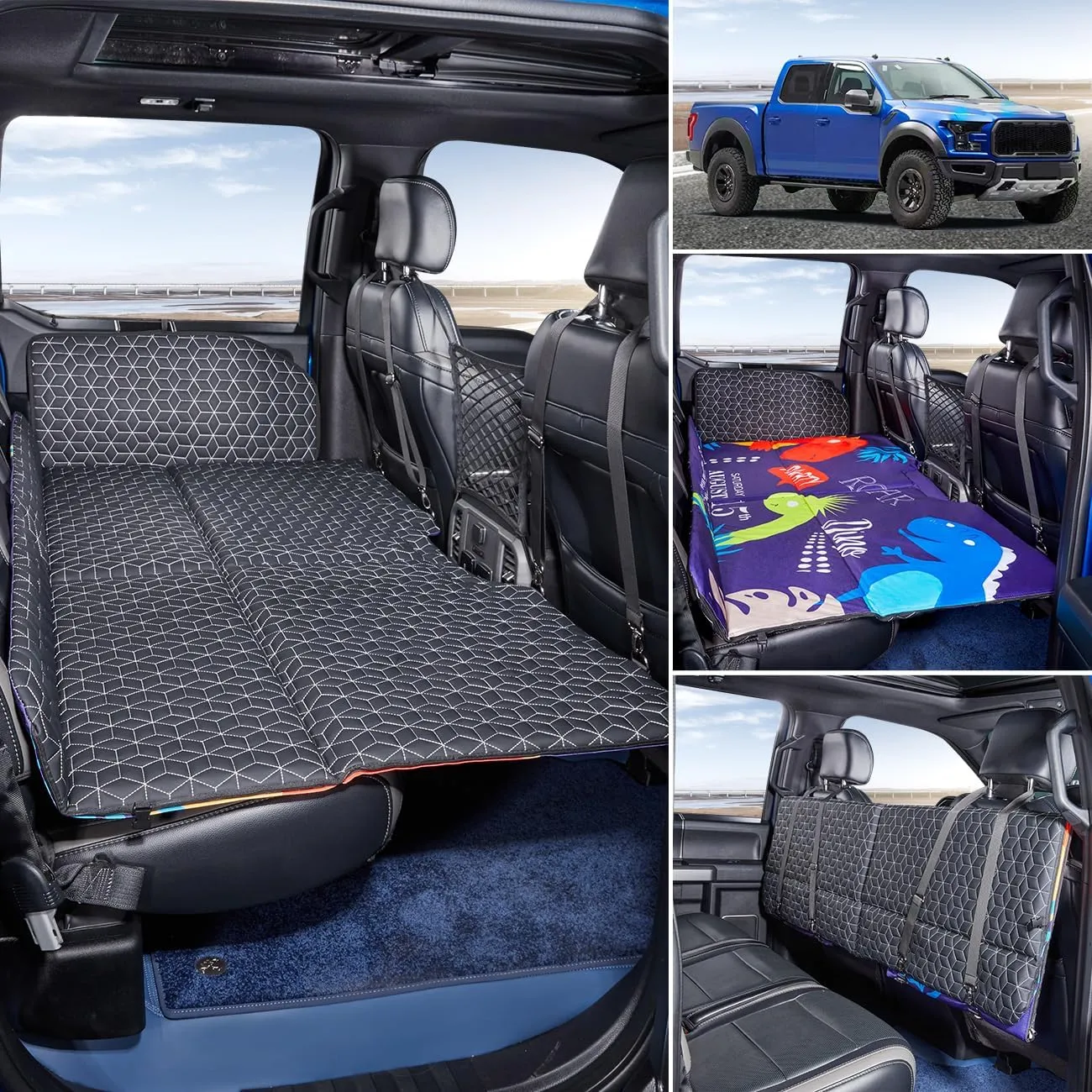ABE Non Inflatable Truck Bed Air Mattress Inflatable for Dogs, Car Travel Camping, Back Seat Extender for F150/RAM 1500/Silverado