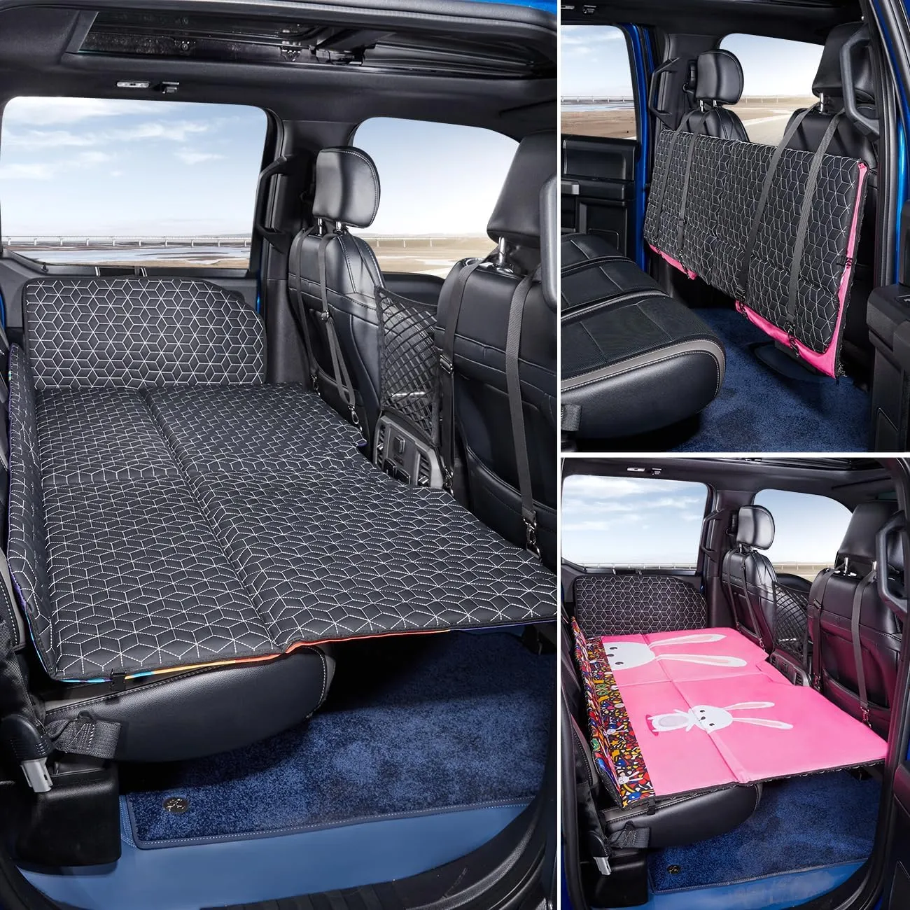 ABE Truck Dog Seat Extender - Non Inflatable Back Seat Mattress, Hammock & Cover for F150/RAM1500/Silverado