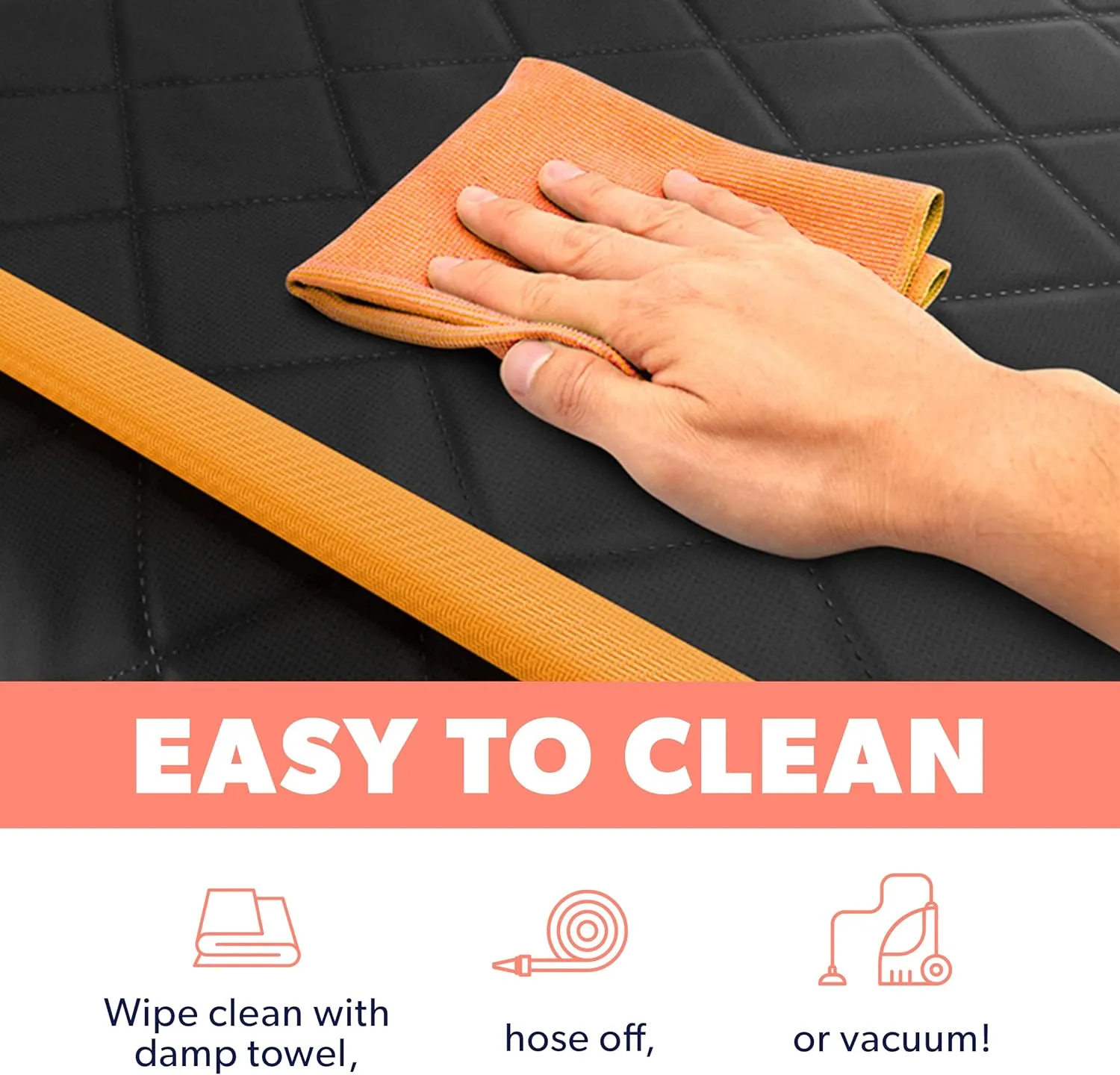 Active Pets Dog Car Seat Cover for Back Seat - Waterproof Pet Back Seat Cover for Trucks, Sedans & SUVs - Use with Chom Chom Roller Pet Hair Remover. Orange XL