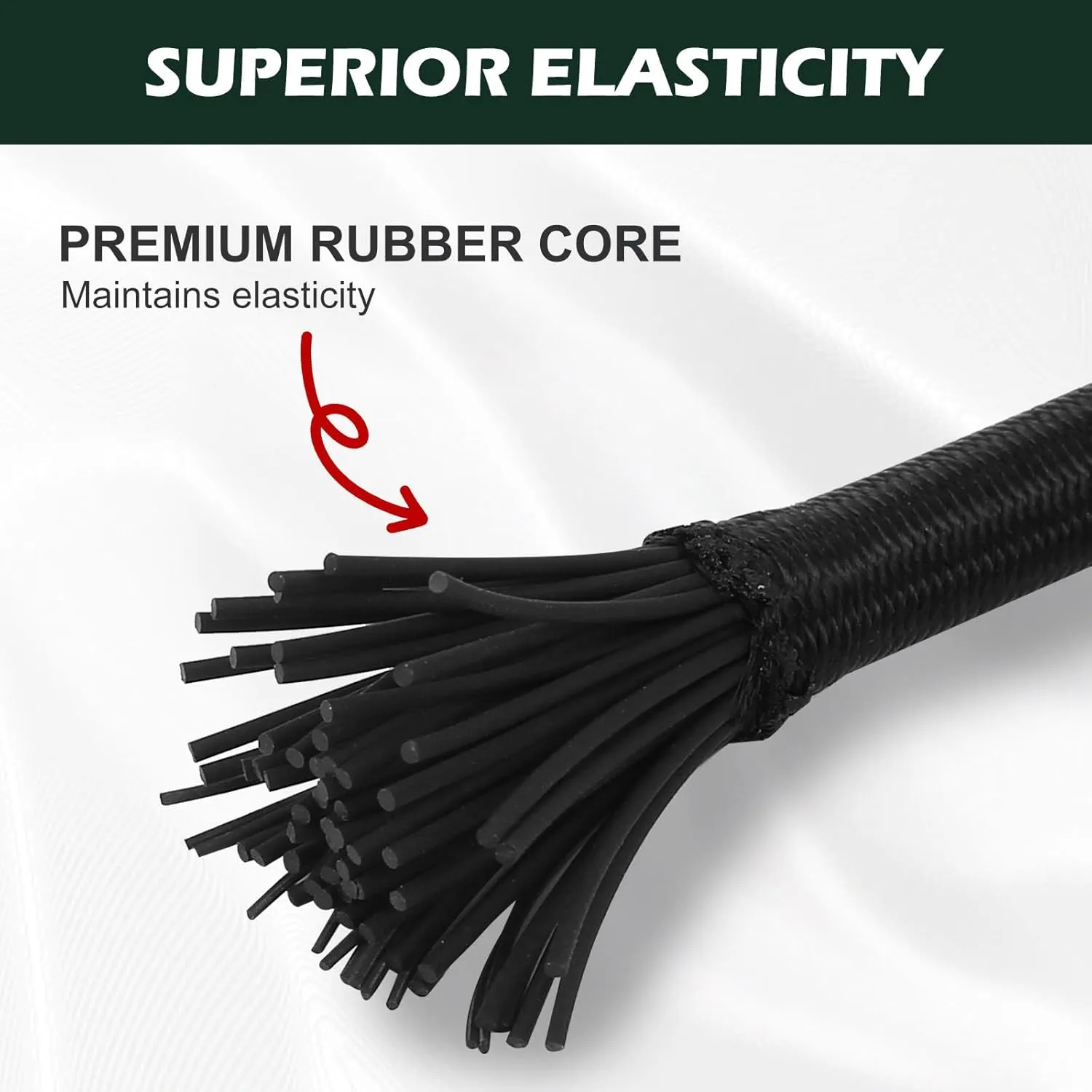Adjustable Bungee Cords with Hooks, 6 Pack Thick Elastic Straps, Easy to Lengthen and Resecure (7"-48")– Strong, Stretchy Tie Downs with Secure Hooks for Cargo, Camping, Tents, Luggage – All-Weather