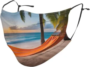 Adult Masks Washable 10 Pcs Soft Breathable Suitable For Camping, Running, Traveling Daily Use Coconut Beach Sunset Hammock Prints