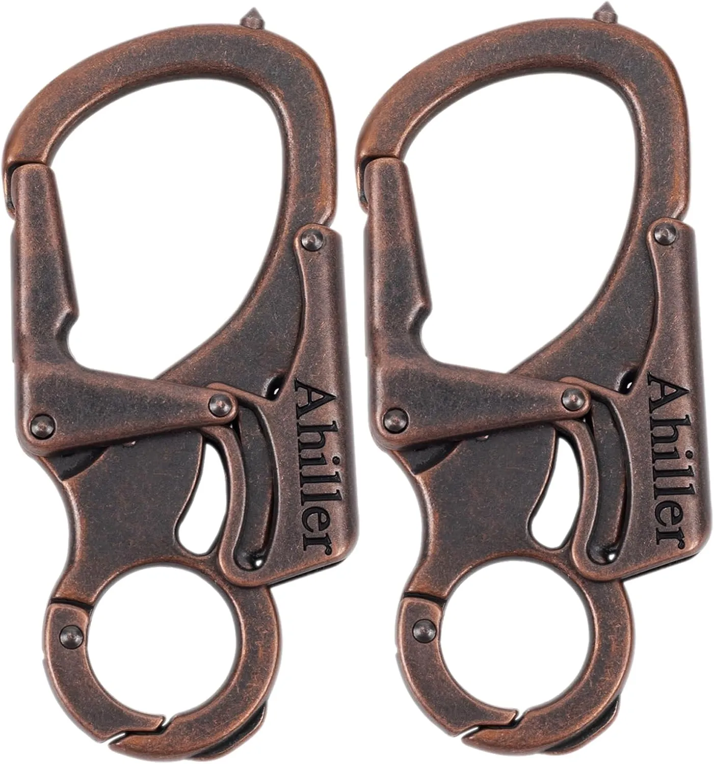 Ahiller Carabiner Keychain Clip, Double Lock Designed - Tungsten Steel Tip, Multifounction Tools for Camping, Hiking, Fishing, Outdoor Survival
