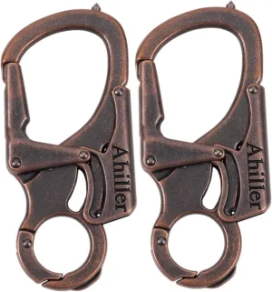 Ahiller Carabiner Keychain Clip, Double Lock Designed - Tungsten Steel Tip, Multifounction Tools for Camping, Hiking, Fishing, Outdoor Survival