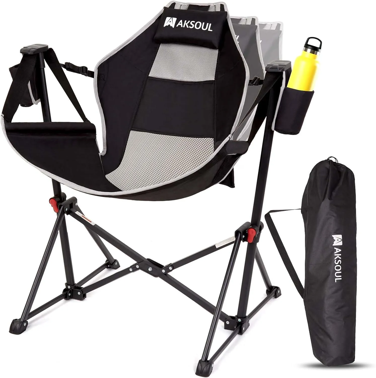AKSOUL Hammock Camping Chair Swinging: Foldable & Portable Swing Chairs with Storage Bag - 265lbs Adult Weight Capacity - Folding Rocking for Lawn Camp Stargazer Outdoor