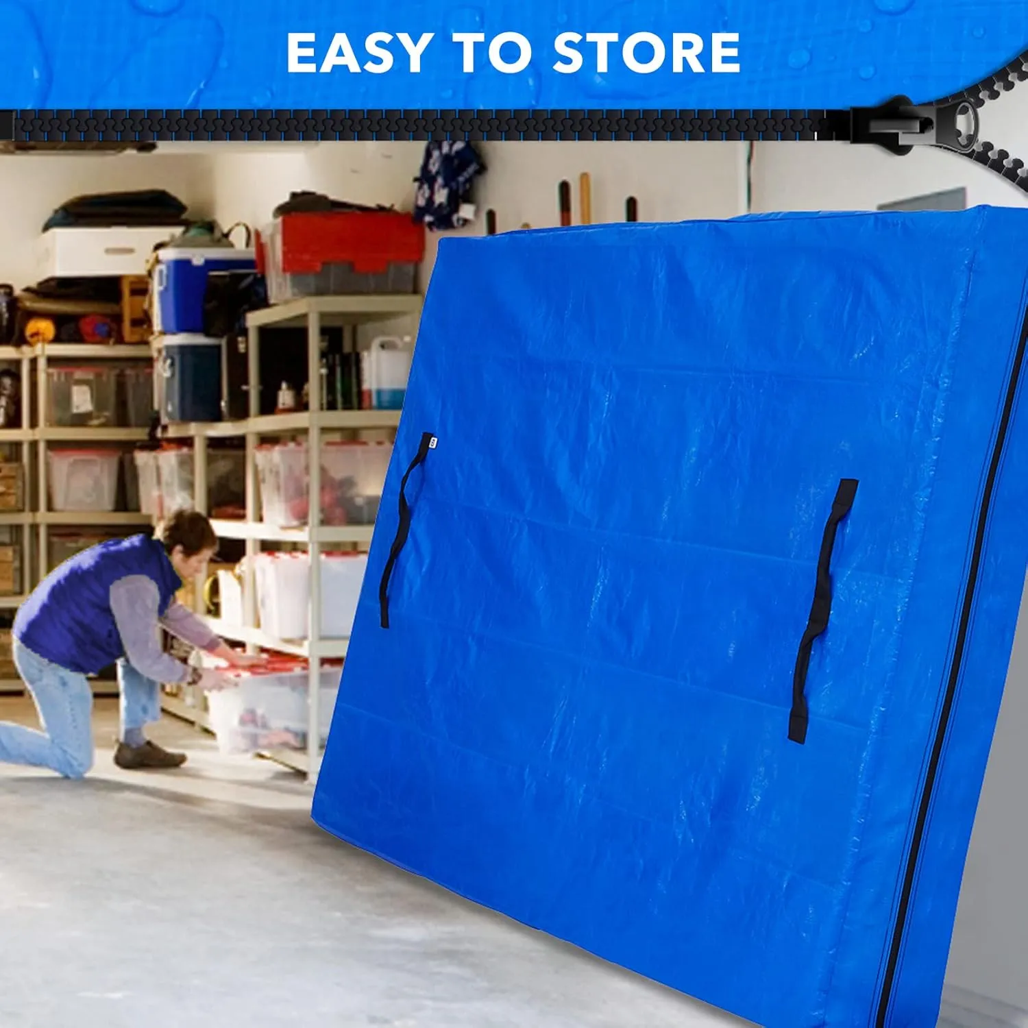 AlexHome Mattress Bag for Moving and Storage,Heavy Duty Tarp Reusable Mattress Storage Bag,Easy Carrier Mattress Moving Cover (Caliking Size)