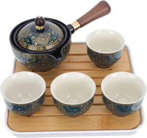 Alipis Automatic Porcelain Teapot Set Chinese Teapot Heat Resistant Kettle Home Tea Ware