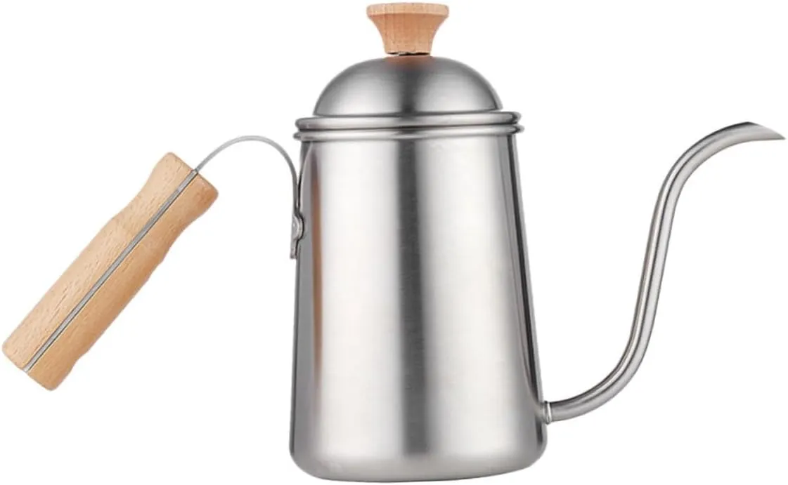 Alipis Japanese Style Kettle Wooden Handle Portable Pull over Kettle Outdoor Tea Pot Stovetop Water Heater for Camping