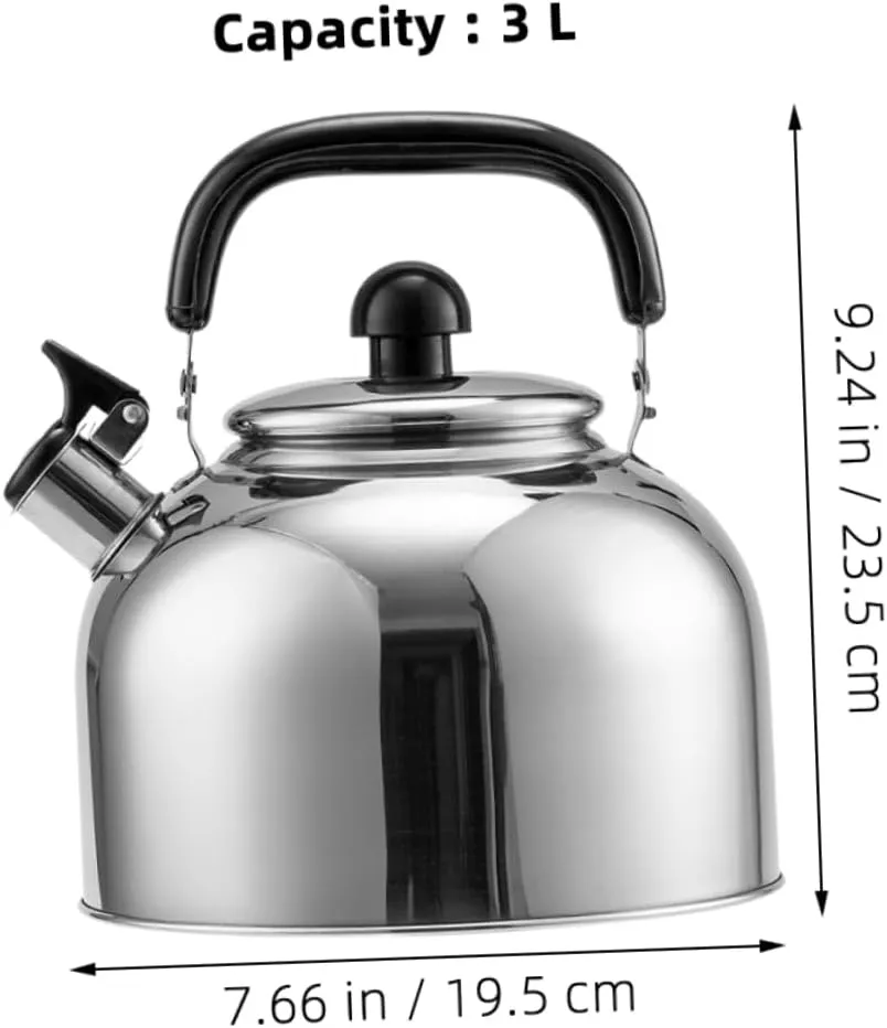 Alipis Kettle for Stove Top Large Capacity Stainless Steel Pot Quick Boil Heat Insulated Handle for Kitchen Camping