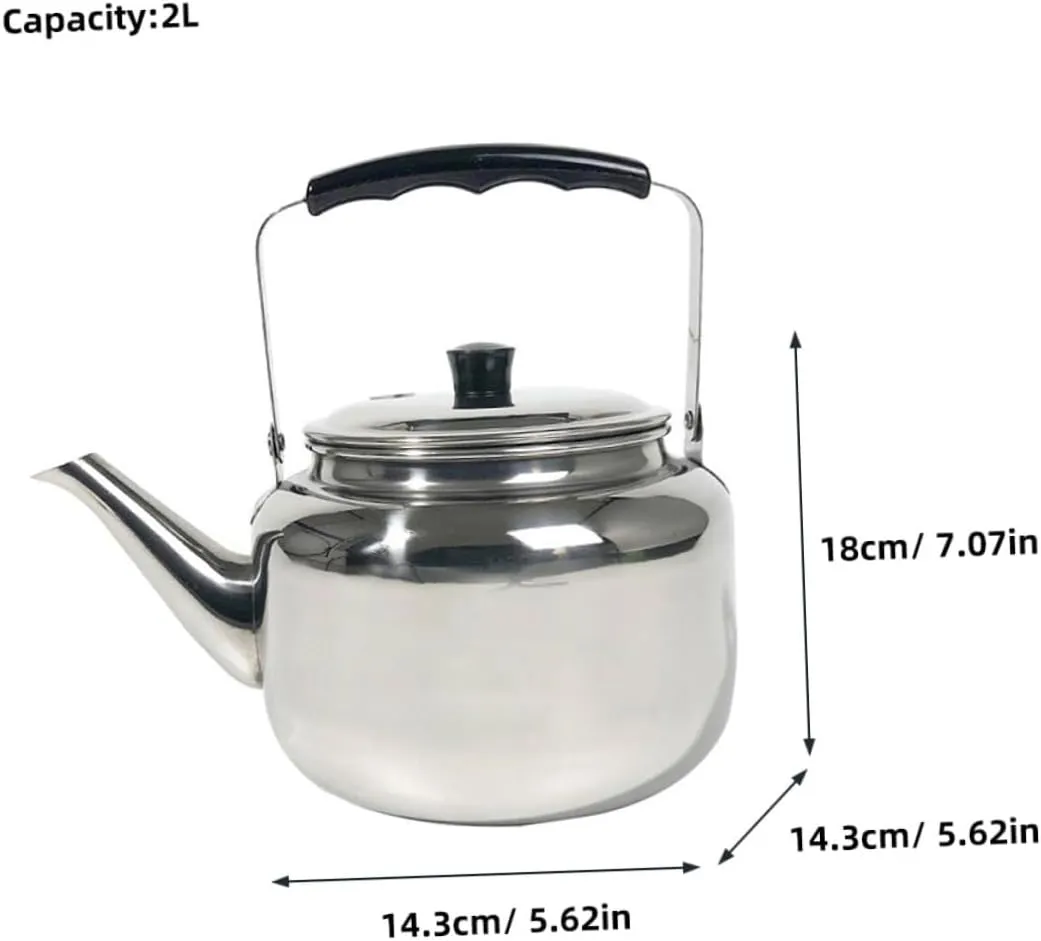 Alipis Kettle Stainless Steel Stovetop Pot for Boiling Water Tea and Soup Metal Design for Camping Hiking and Everyday Use