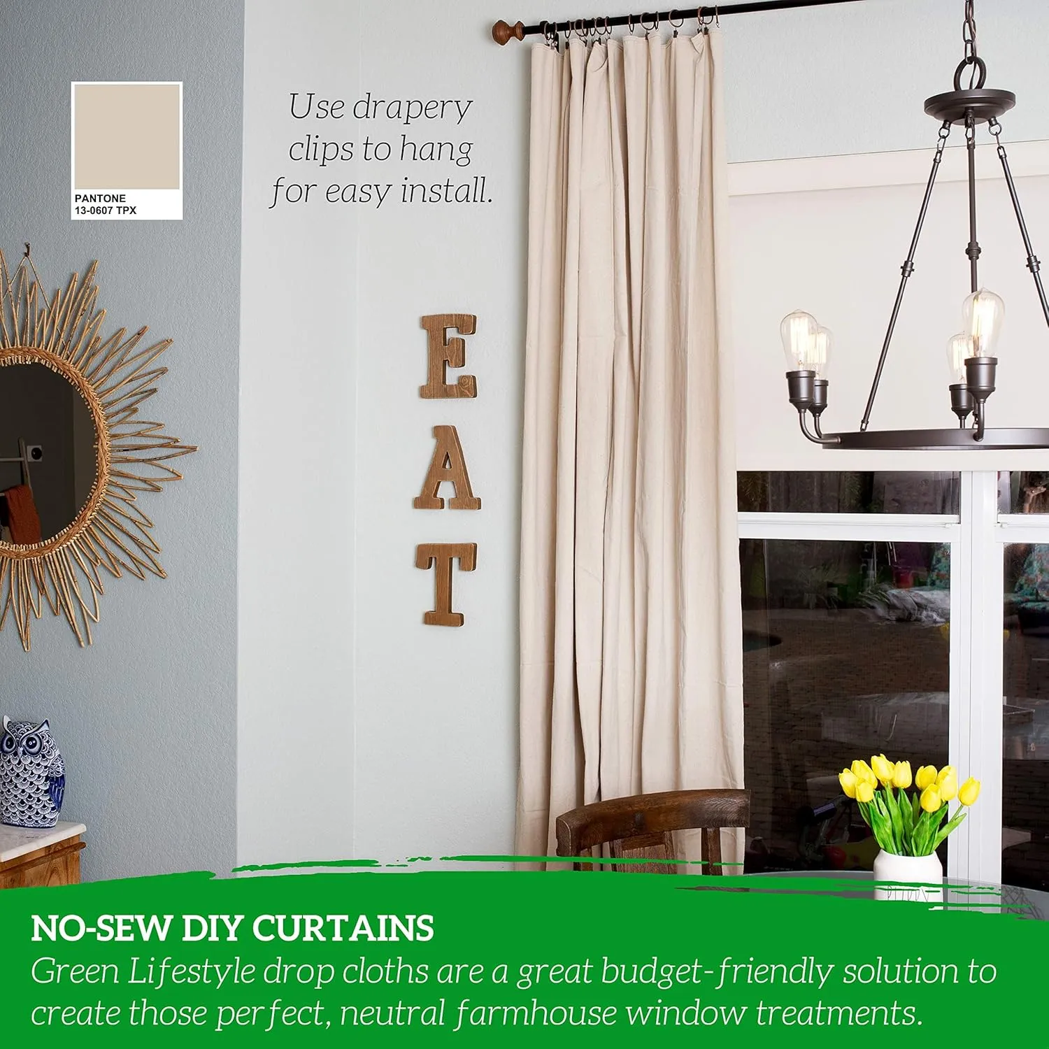All Purpose Canvas Drop Cloth - Canvas Tarp, Fabric Drop Cloth Curtains, Drop Cloth for Painting, Floor & Furniture Protection, Painters Drop Cloth, Paint Drop Cloth (Canvas Sheet 4x12)