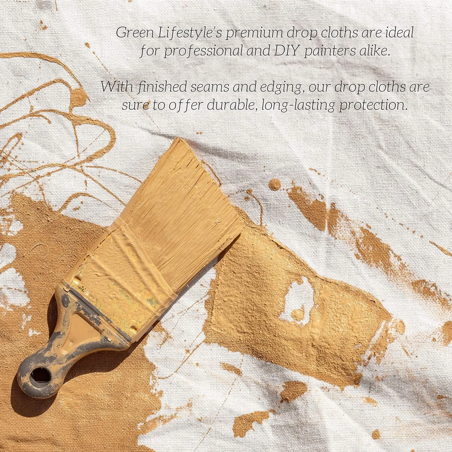 All Purpose Canvas Drop Cloth - Canvas Tarp, Fabric Drop Cloth Curtains, Drop Cloth for Painting, Floor & Furniture Protection, Painters Drop Cloth, Paint Drop Cloth (Canvas Sheet 4x12)