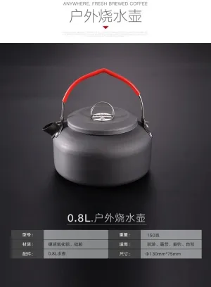 Aluminum Alloy Portable Outdoor Teapot Field Kettle 0.8L