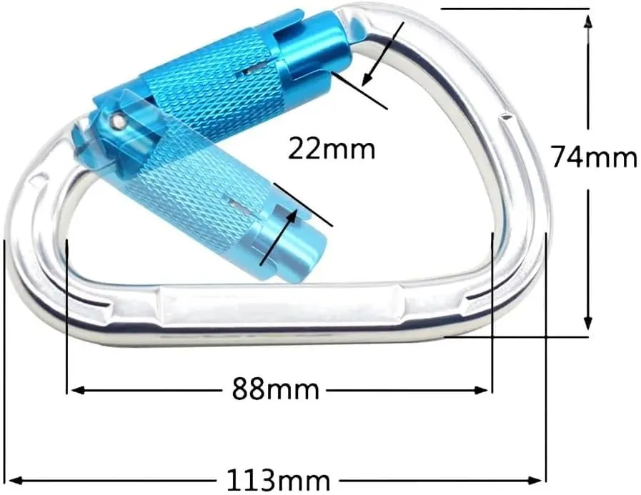 Aluminum Carabiner 25KN D Type Carabiner