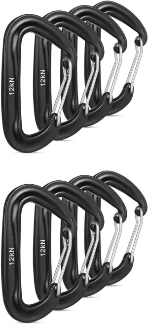 Aluminum Carabiner Clips 12kn Heavy Duty Spring Snap Hook Metal D Ring Carabiner Clips