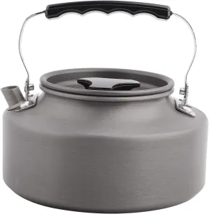 Aluminum Teapot, 1.1L Coffee Tea Pot Kettle Portable Aluminum Water Pot Short Spout Design with Carrying Bag for Camping Hiking Kitchen