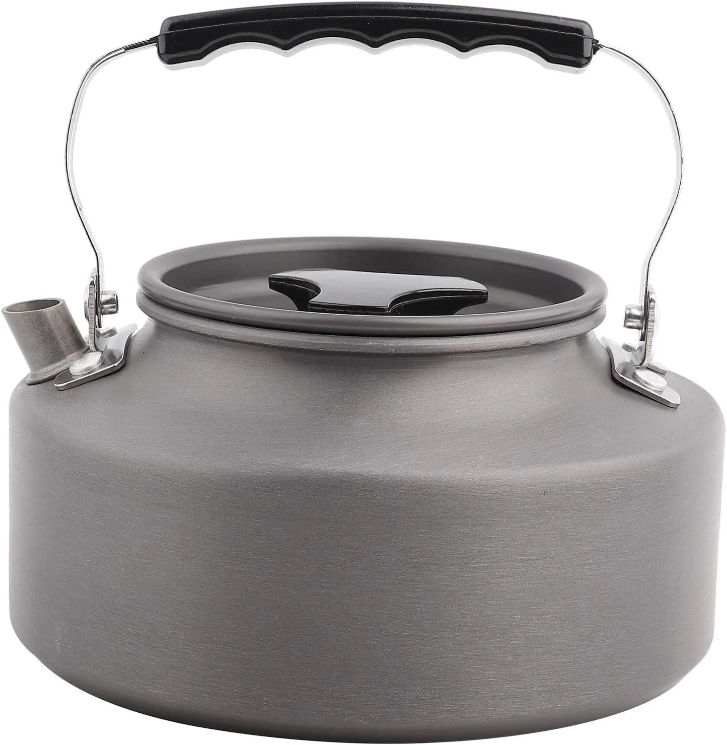 Aluminum Teapot, 1.1L Coffee Tea Pot Kettle Portable Aluminum Water Pot Short Spout Design with Carrying Bag for Camping Hiking Kitchen