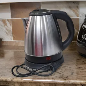 AM2893 Stainless Steel Electric Kettle, Detachable 360 Degree Connector  Water Boiler Beverage Maker  1.5 L, Silver)