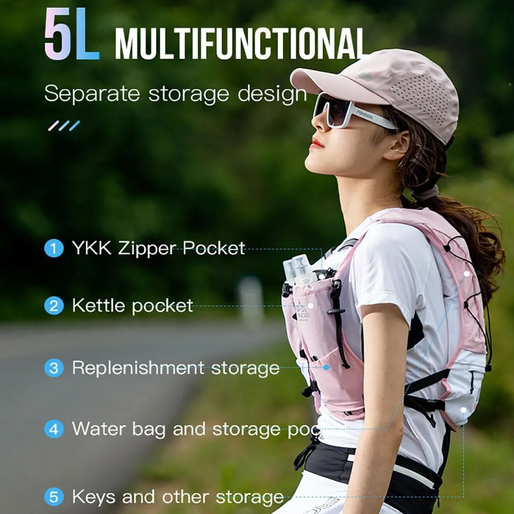AONIJIE 5L Running Backpack, New Breathable and Comfortable Multifunctional Hydrating Backpack Unisex, Suitable for Marathon, Mountaineering, Cycling