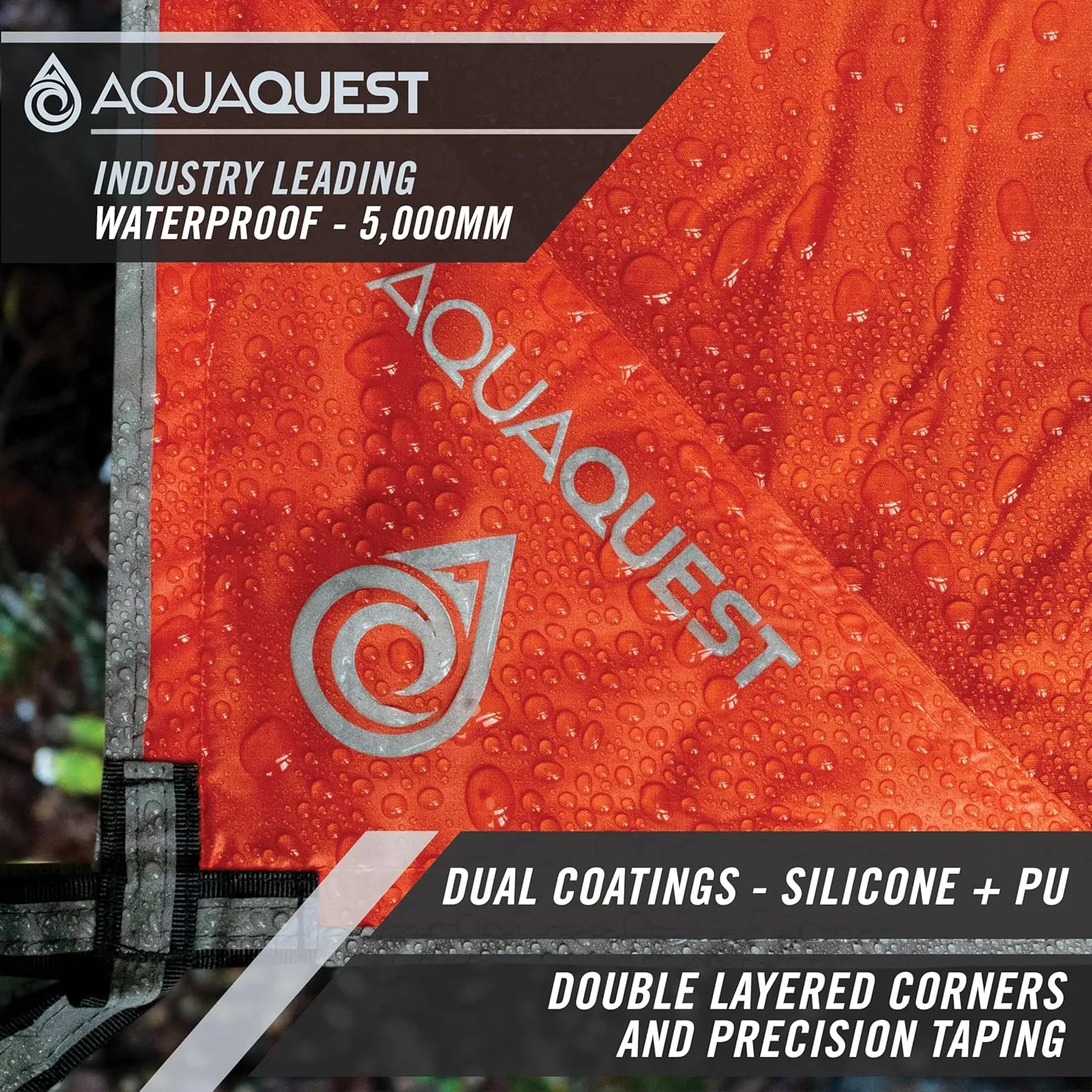AquaQuest Survivor High Visibility Tarp - Portable Safety Shelter or Emergency Rain Fly - Disaster Preparedness Must Haves for Hiking, Backpacking & Expedition, 15 x 15 ft