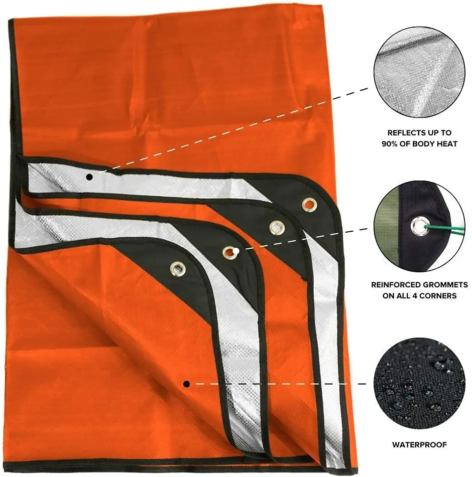 Arcturus Heavy Duty Survival Blanket – Insulated Thermal Reflective Tarp - 60" x 82". All-Weather, Reusable Emergency Blanket for Car or Camping (Orange)