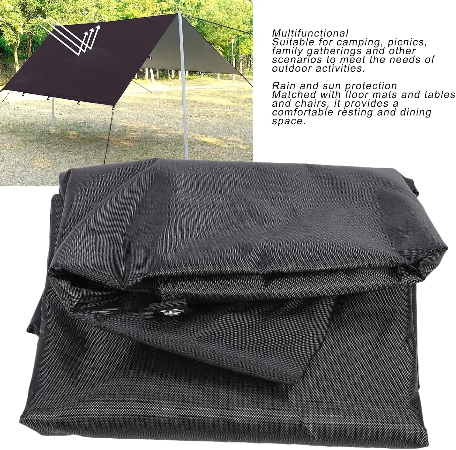 Asixxsix 144x115 Inch 366x292cm Water Proof Tarp, Heavy Duty Large Tarps, with 20M Rope Reinforced Grommets and Edge, U V & Fade Resist Tear Resist Tarps for Outdoor Camping (S)